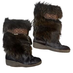 Tecnica Brown PonyFur Boots Size 6/6.5